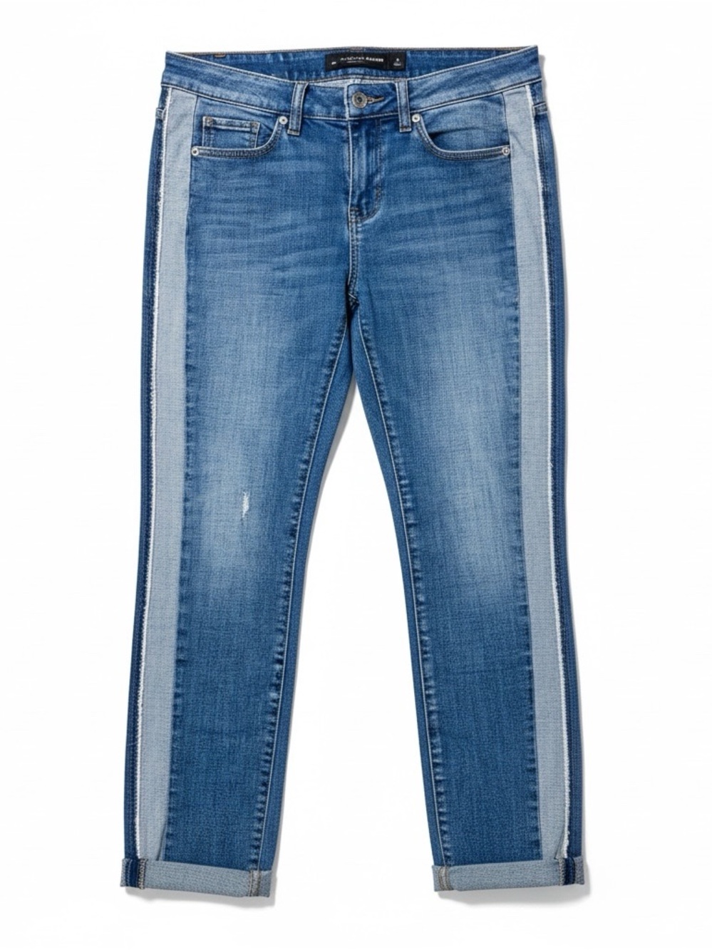 New York & Company Blue Jeans with Striped Accents Boyfriend Ankle Jeans Size 4